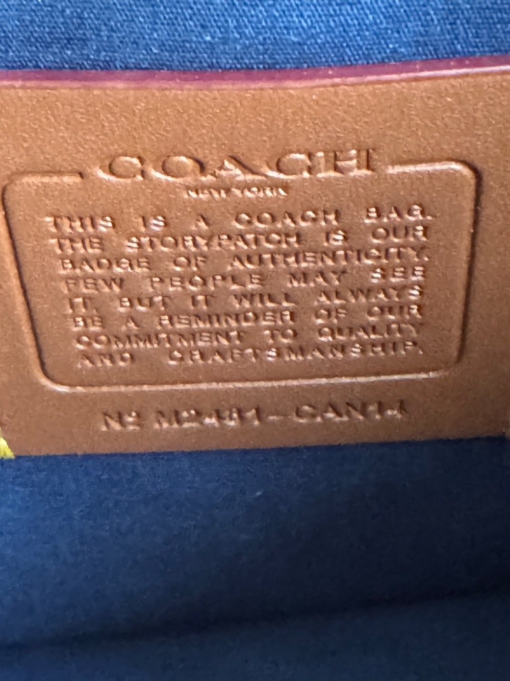 Coach Pillow Tabby 26 Denim Chain Shoulder Bag Large Blue Jean Crossbody - Picture 4 of 16